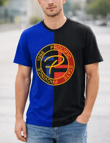 Tricou River Island, negru/albastru