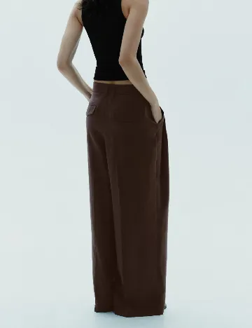 Pantaloni Zara, maro