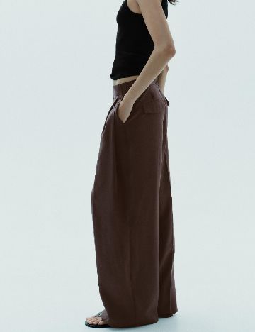 Pantaloni Zara, maro