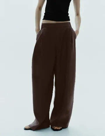 Pantaloni Zara, maro