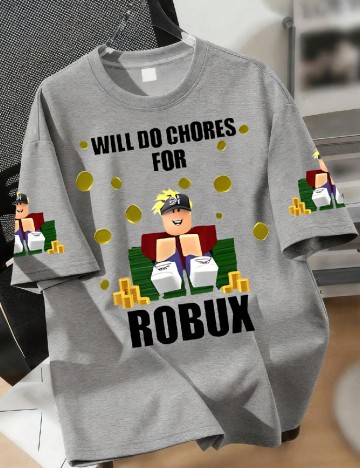 Tricou Oversize Shein Kids, gri