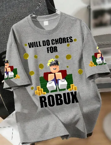 Tricou Oversize Shein Kids, gri