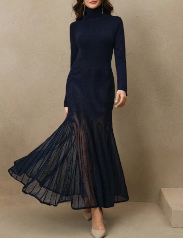 Rochie lunga Anewsta, bleumarin