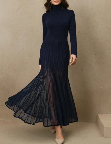 Rochie lunga Anewsta, bleumarin