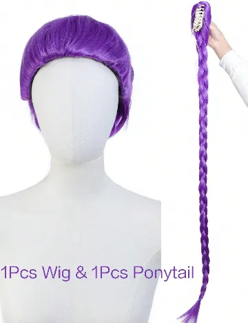 Set peruca si extensie de par SHEIN, mov