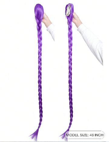 Set peruca si extensie de par SHEIN, mov