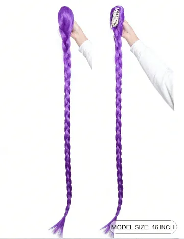 Set peruca si extensie de par SHEIN, mov