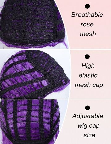 Set peruca si extensie de par SHEIN, mov