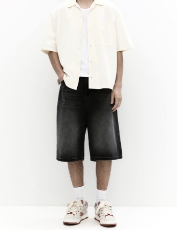 Pantaloni scurti Pull&Bear, negru