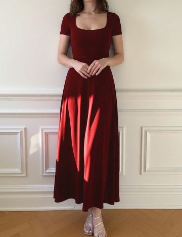 Rochie lunga Floreya, rosu