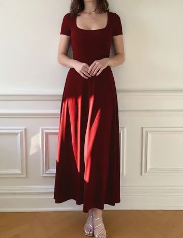 Rochie lunga Floreya, rosu