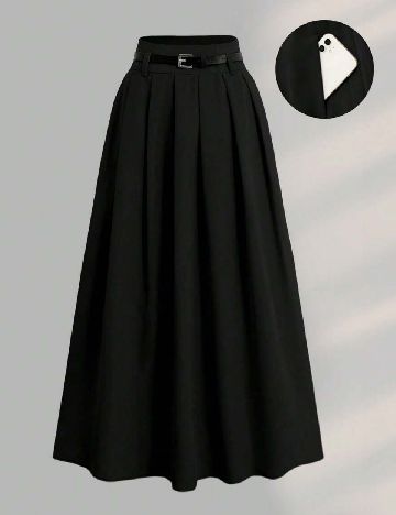 Fusta SHEIN CURVE, negru