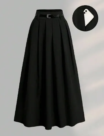 Fusta SHEIN CURVE, negru