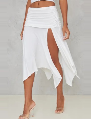 Fusta PrettyLittleThing, alb