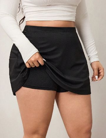 Fusta pantalon SHEIN CURVE, negru