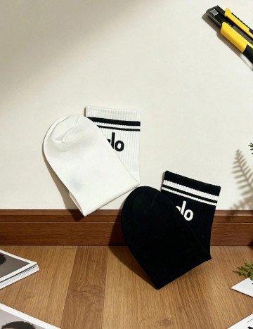 Set sosete 2 perechi SHEIN, alb/negru