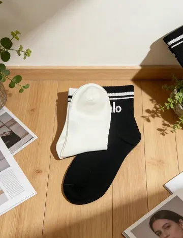 Set sosete 2 perechi SHEIN, alb/negru