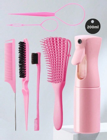 Set accesorii pentru par ondulat SHEIN, roz