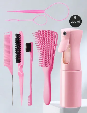 Set accesorii pentru par ondulat SHEIN, roz