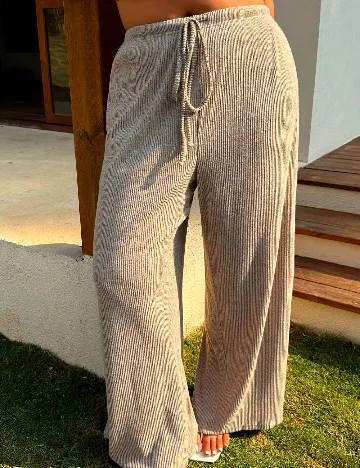 Pantaloni SHEIN CURVE, maro deschis