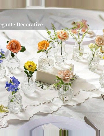 Set mini vaze 10 bucati SHEIN, transparent