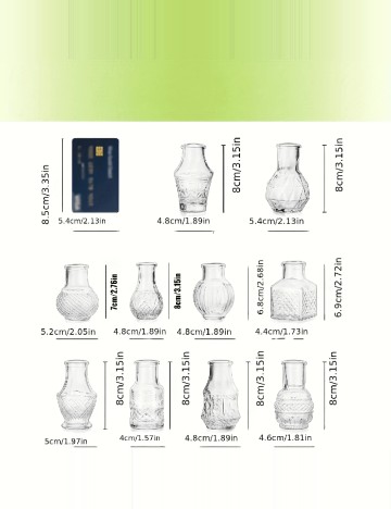 Set mini vaze 10 bucati SHEIN, transparent