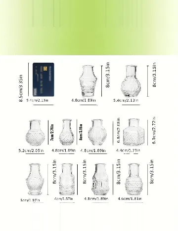 Set mini vaze 10 bucati SHEIN, transparent