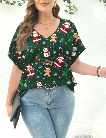 Bluza SHEIN CURVE, verde