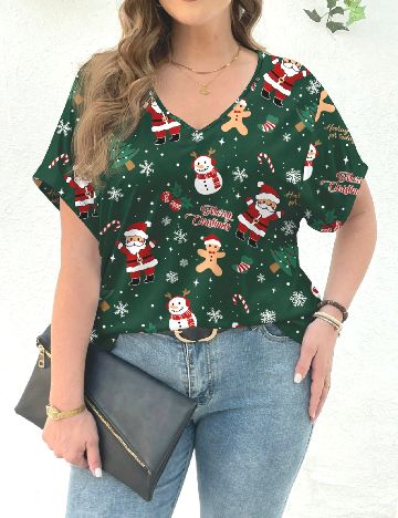 Bluza SHEIN CURVE, verde