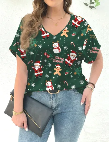 Bluza SHEIN CURVE, verde