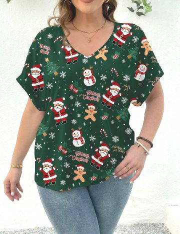 Bluza SHEIN CURVE, verde