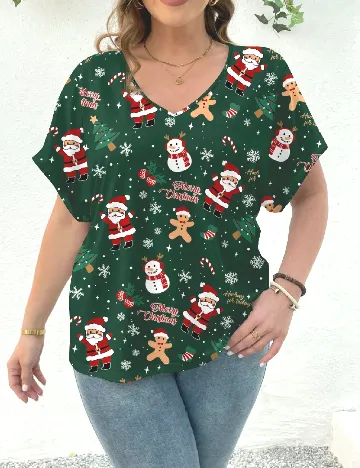 Bluza SHEIN CURVE, verde