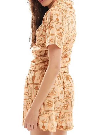 Camasa Vero Moda, maro/crem