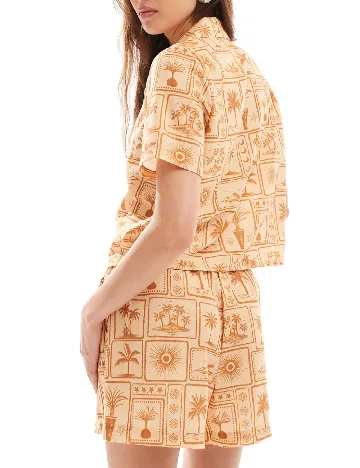 Camasa Vero Moda, maro/crem