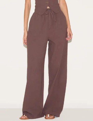 Pantaloni PrettyLittleThing, maro