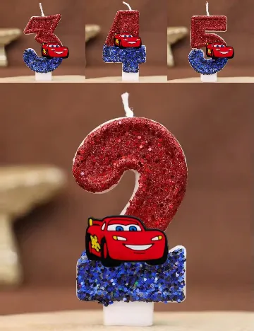 Lumanare cifra 2 SHEIN, rosu