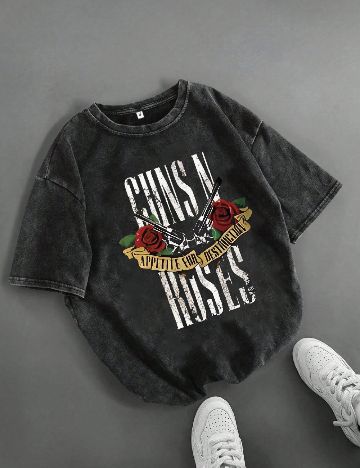 Tricou SHEIN, gri inchis