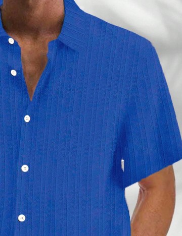 Camasa SHEIN Plus Size Men, albastru