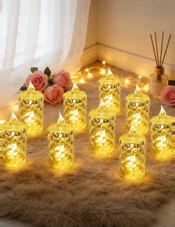 Set lumanari LED, 24 bucati SHEIN, alb