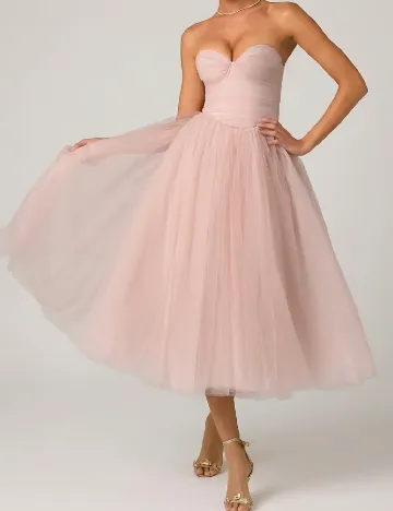 Rochie medie OH POLLY, roz pudra inchis