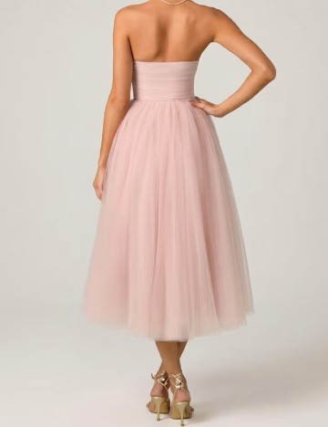 Rochie medie OH POLLY, roz pudra inchis