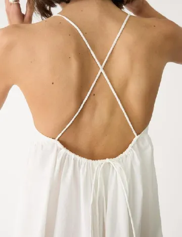 Rochie lunga Stradivarius Teen, alb