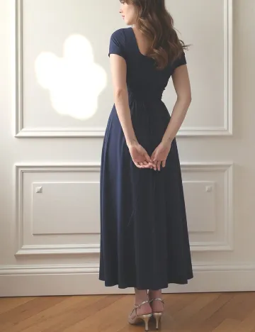 Rochie lunga Floreya, bleumarin