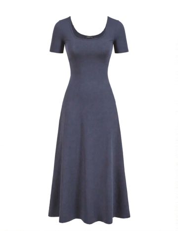 Rochie lunga Floreya, bleumarin