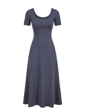 Rochie lunga Floreya, bleumarin