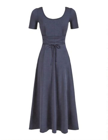 Rochie lunga Floreya, bleumarin