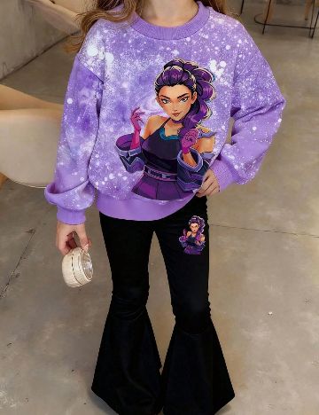 Compleu Shein Kids, mov/negru