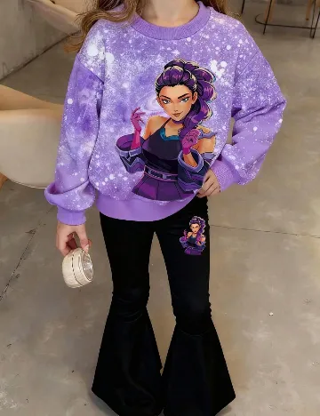 Compleu Shein Kids, mov/negru