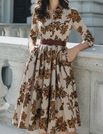 Rochie medie SHEIN, maro/bej