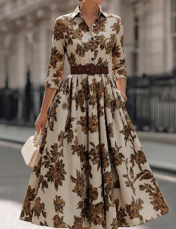 Rochie medie SHEIN, maro/bej